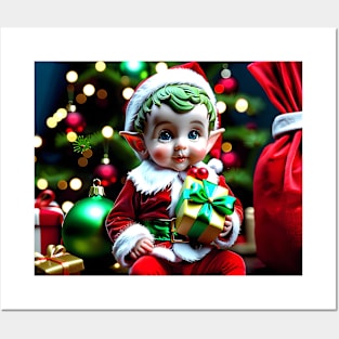 Santa Baby Elf Posters and Art
